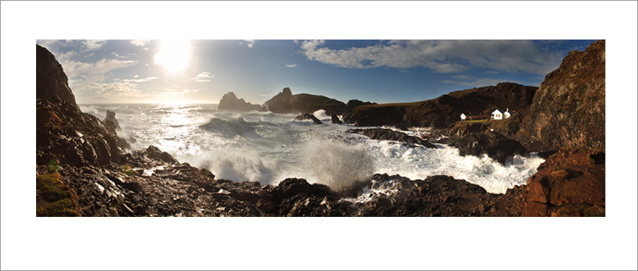 Digital landscape panoramic photography of Kynance Cove, The Lizard peninsula, Cornwall.