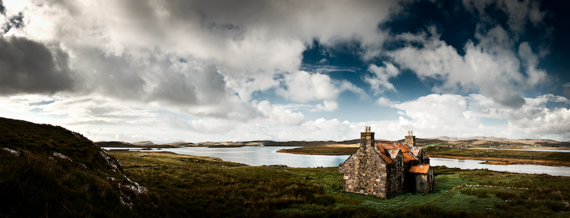 Digital photograph of abandoned House near the Calanais stone, Isle of Lewis, Outer Hebrides, Scotland