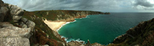 digital panoramic photograph of The Minack Theatre, Porthcorno, Cornwall